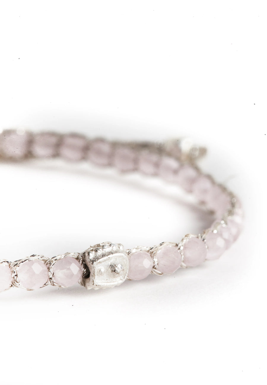 Rose Quartz Bracelet | Silver