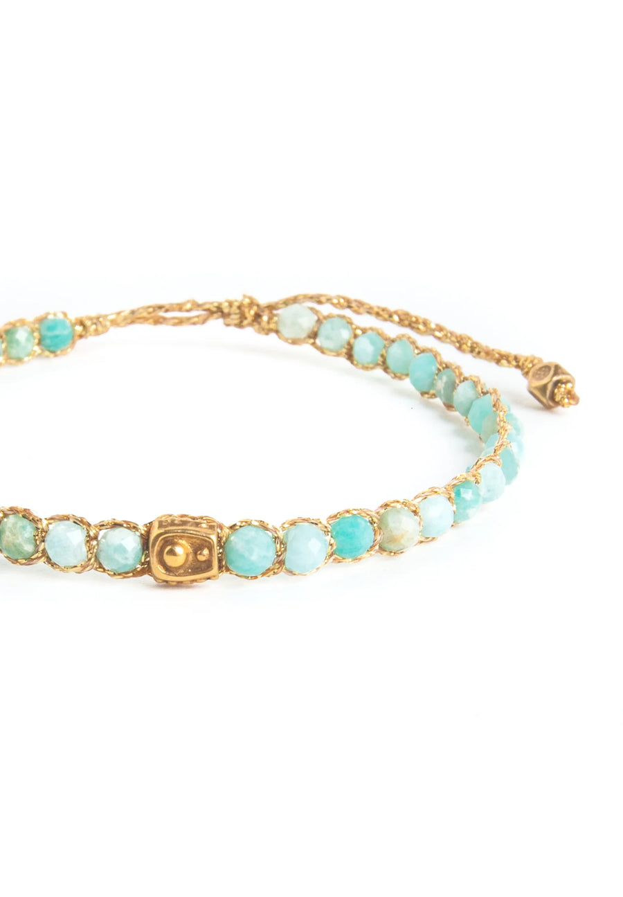 Amazonite Bracelet from South Africa | Gold