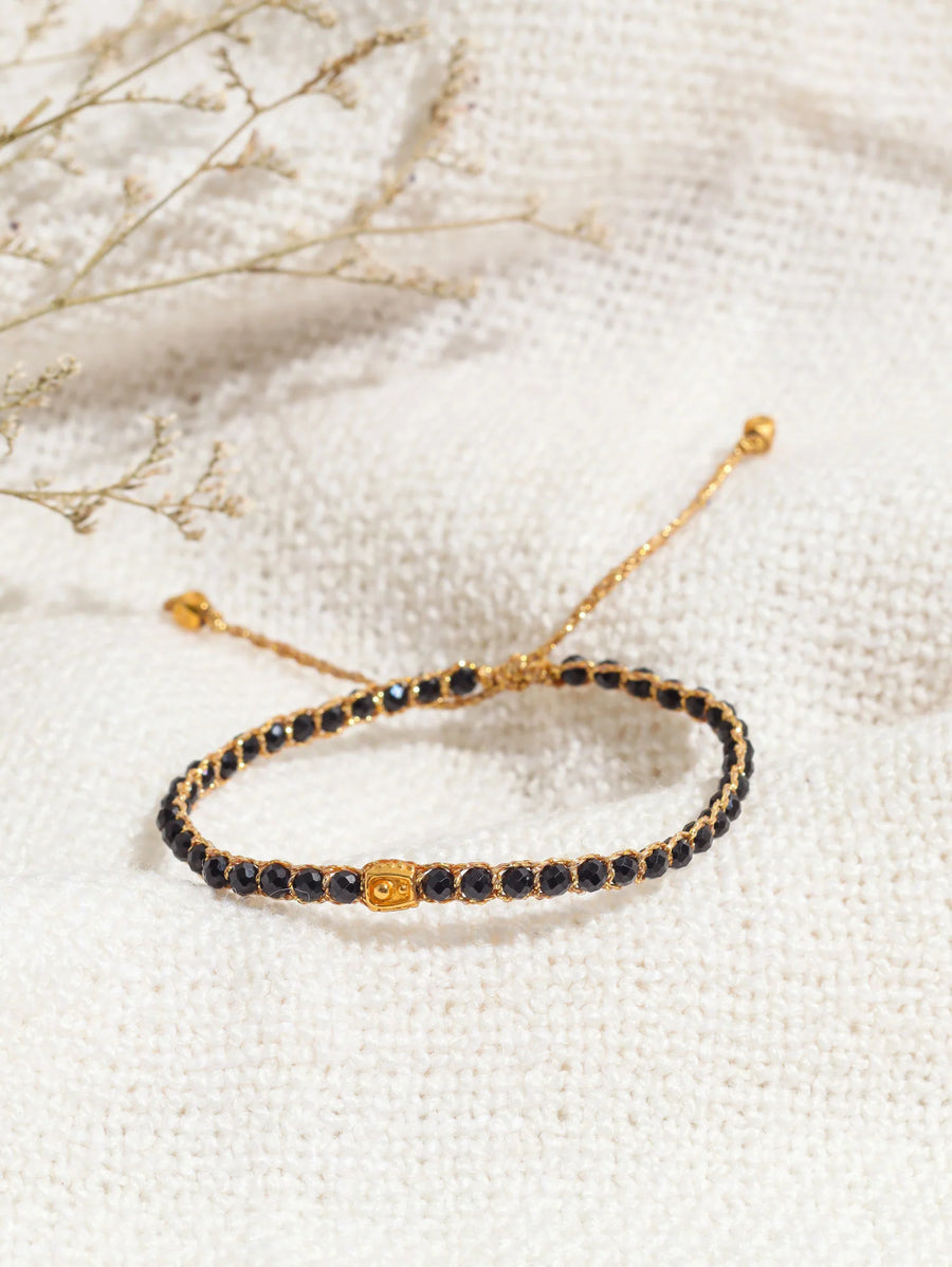 Black Spinel Bracelet | Gold