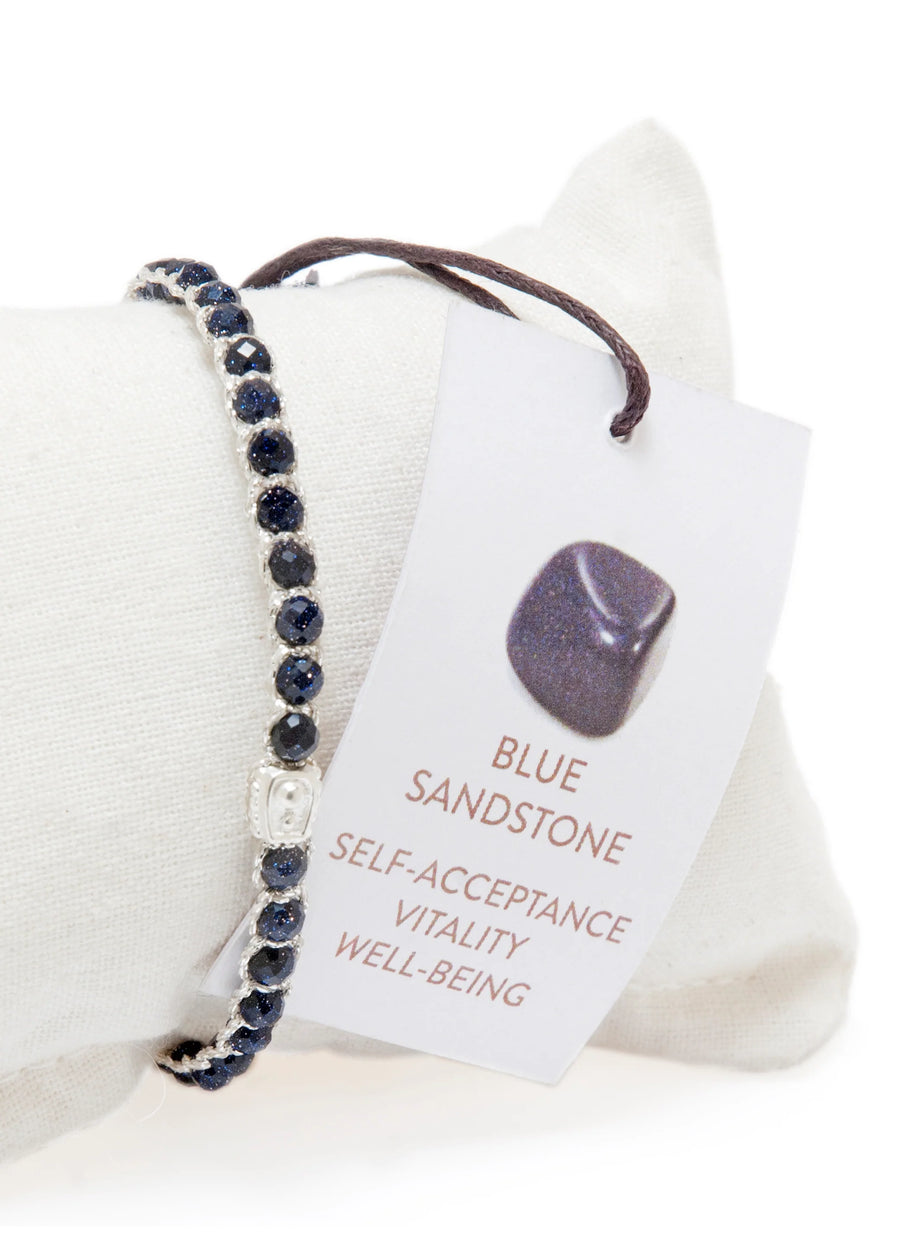 Blue Sandstone Bracelet | Silver