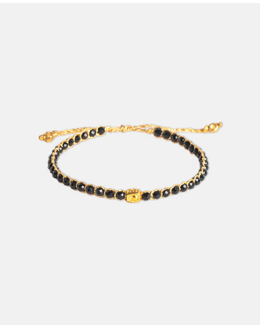 Black Spinel Bracelet | Gold