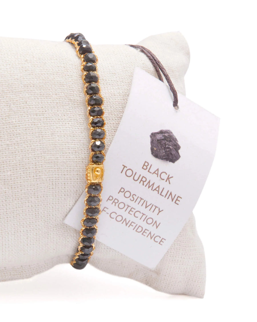 Black Tourmaline Bracelet | Gold