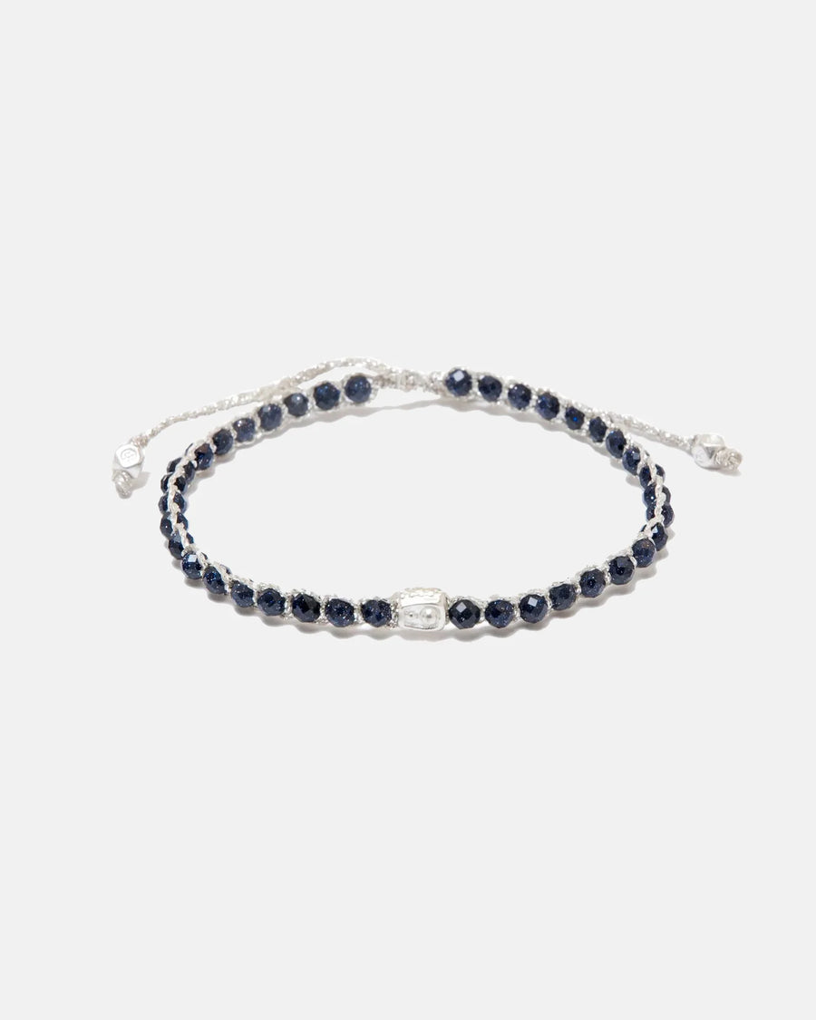 Blue Sandstone Bracelet | Silver