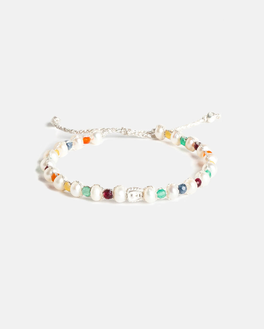 Fresh Water Pearl Bracelet & Gemstone | Silver