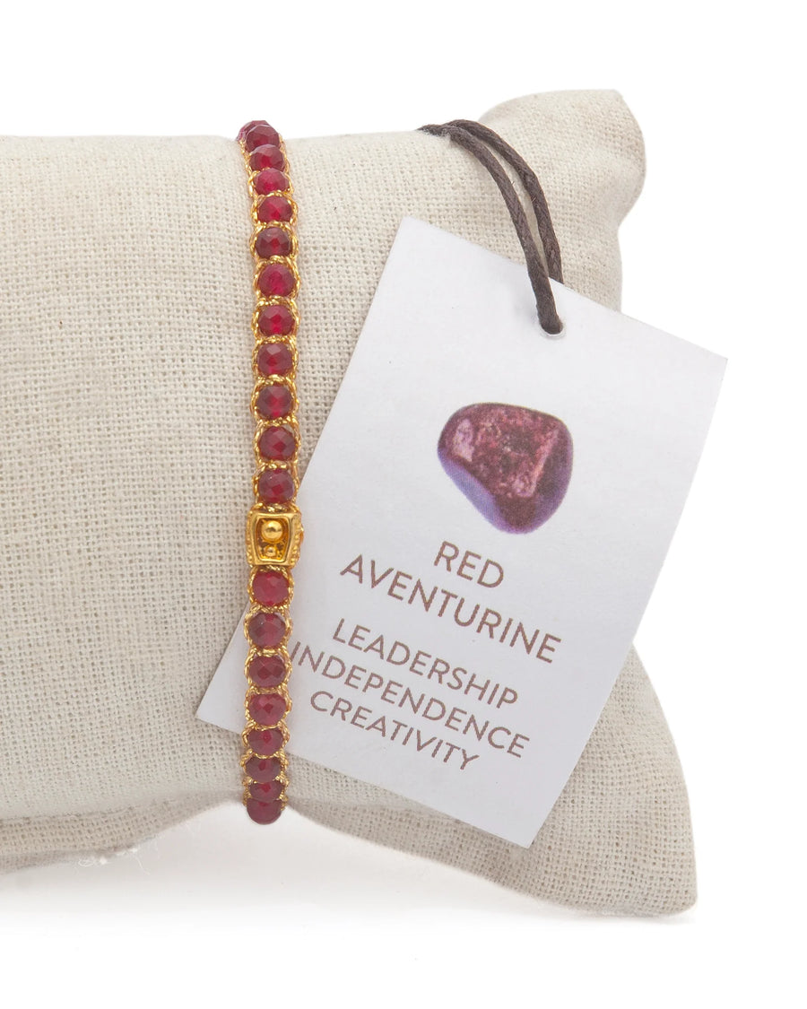 Red Aventurine Bracelet  | Gold