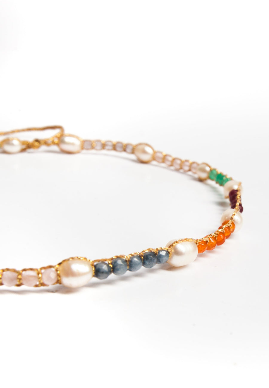 Pearl & Gemstone Choker | Gold