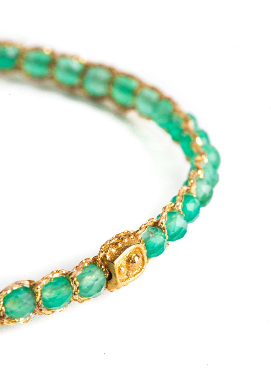 Green Onyx Bracelet | Gold