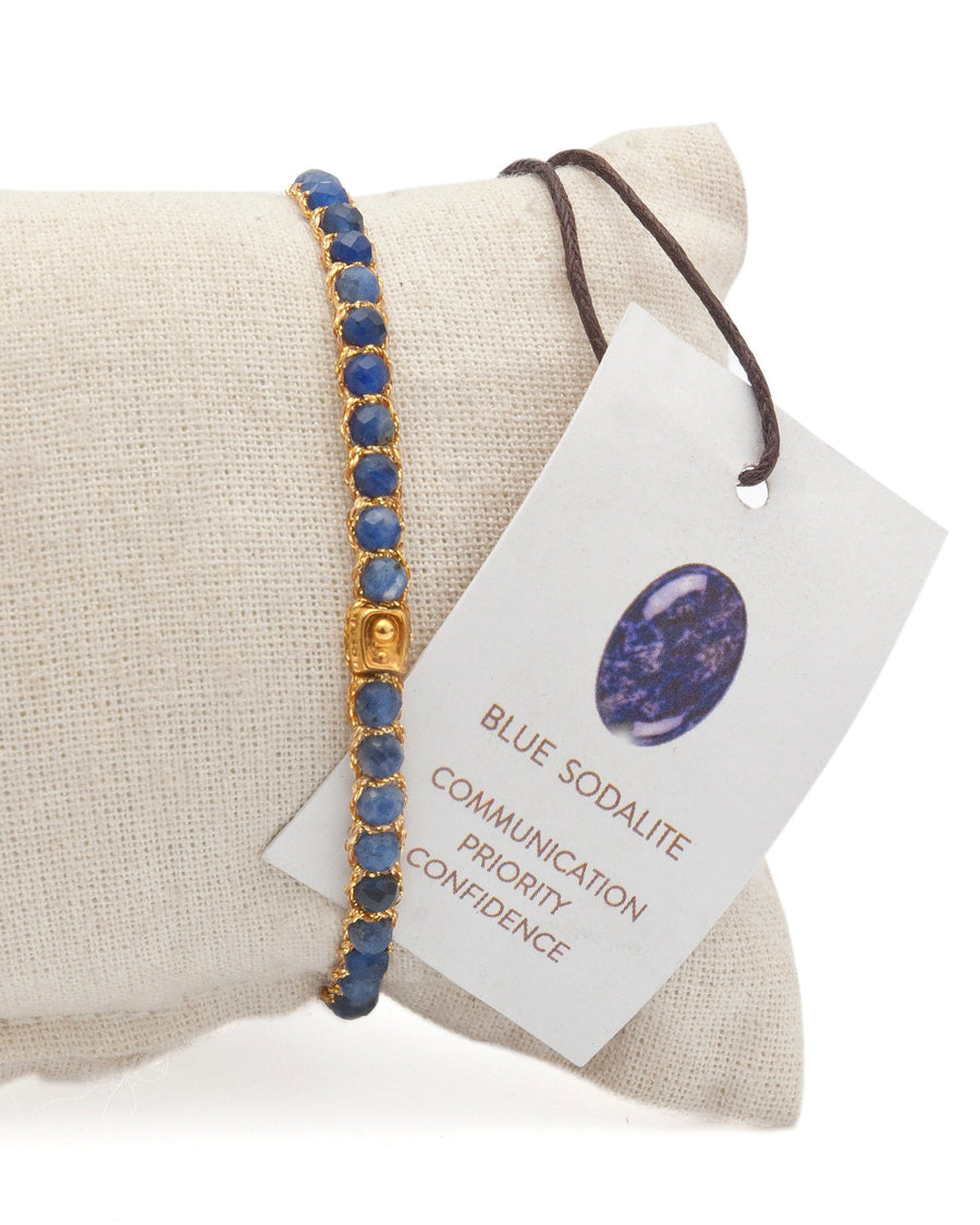 Blue Sodalite Bracelet | Gold