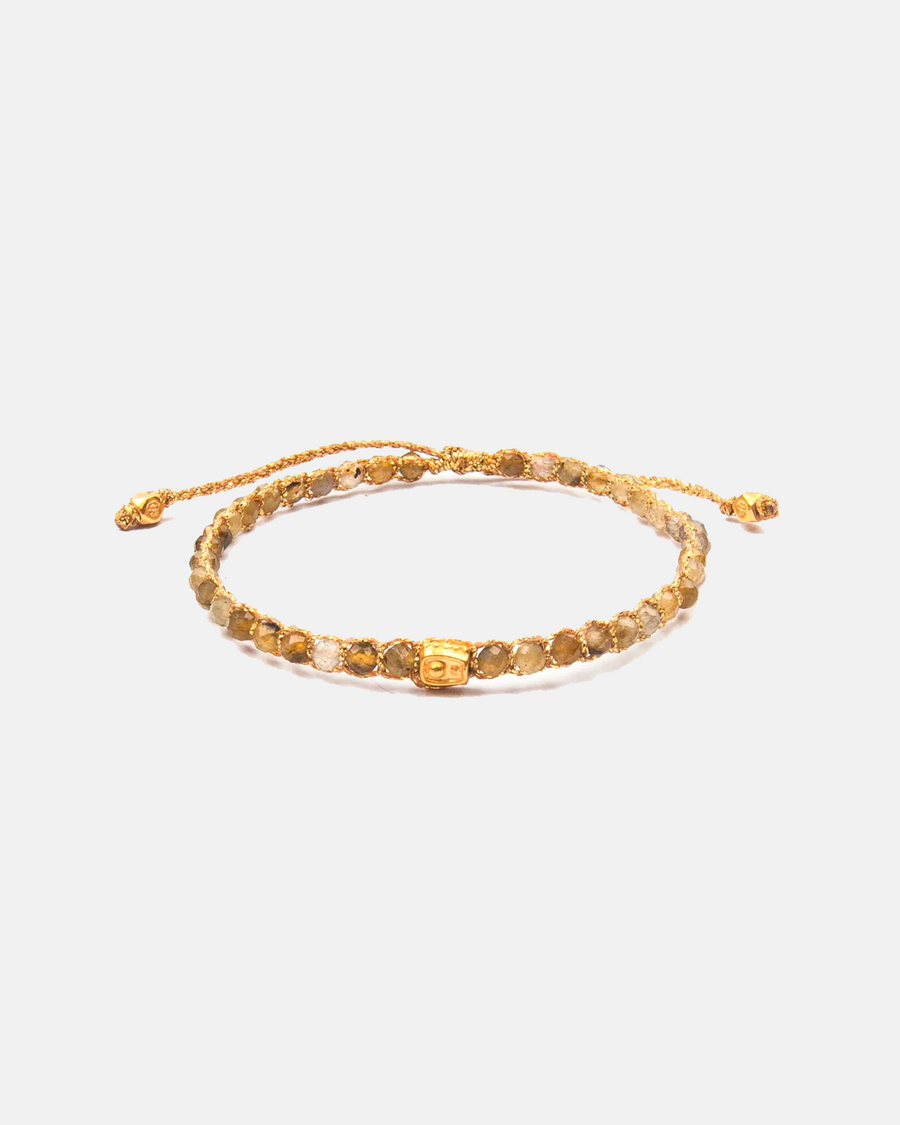 Dark Lemon Quartz Bracelet | Gold