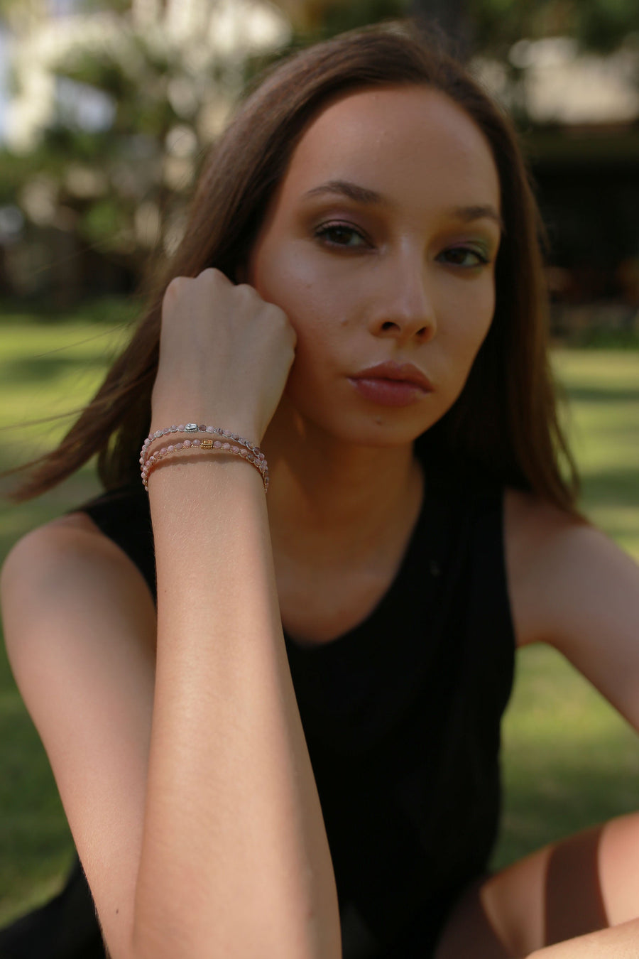 Rhodochrosite Bracelet | Gold